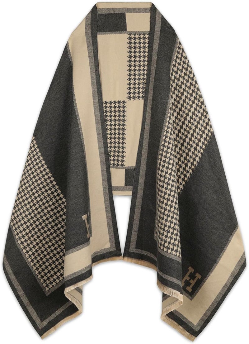 EXTREE Scarfs for Women Pashmina Silky Shawl Wrap for Evening Dressing Blanket Open Front Poncho Cape - Image 1